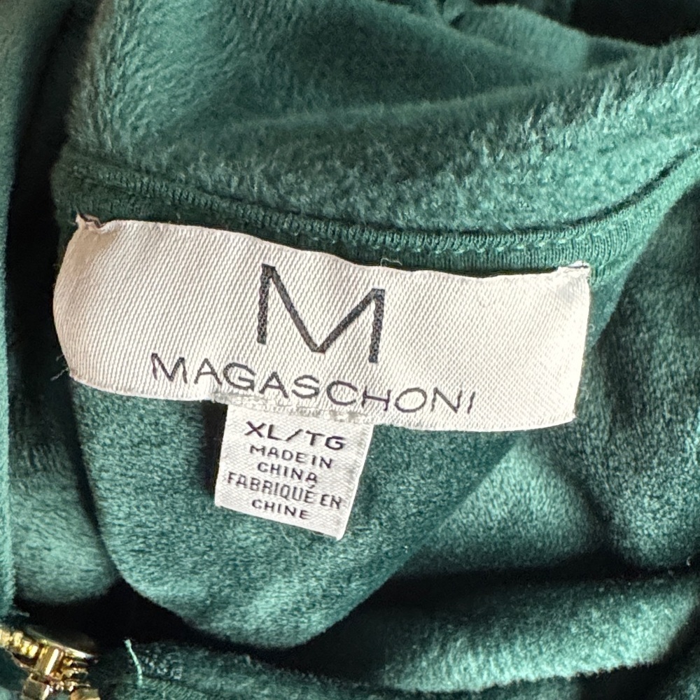 Magaschoni Green Zip-up Hoodie and Pant Velour Set - Picture 2 of 7